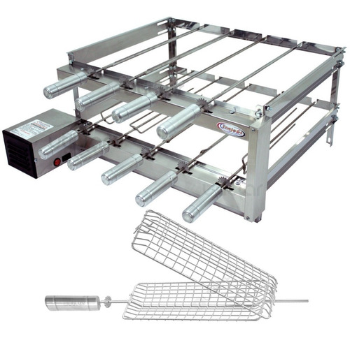 Churrasqueira Giratória Grill Dupla  Inox 9 Espetos Itagrill