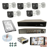 Kit 5 Câmeras Hikvision Completo Full Hd Dvr Giga Hd 1 Tera