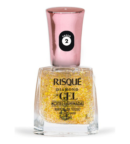 Top Coat Fixador Karaokê Em Tóquio Risqué Diamond Gel 2un