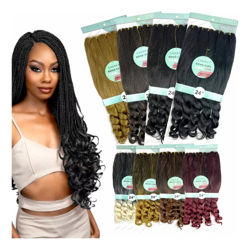 Boho Curl Cabelo Sintético Liso Ondulado Tranças 65cm 400gr