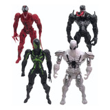 Set Muñecos Venom Carnage + Accesrios X 4 Calidad Premium