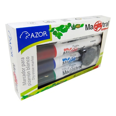 4 Marcadores Pizarrón Blanco Magistral Aroma Cincel 6mm Azor | MercadoLibre