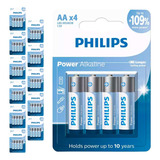 48 Pilhas Alcalinas Aa 2a Pequena Philips 12 Cart