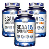 3x Suplemento Bcaa 1.5g Super Pump 60 Caps Sabor Sem Sabor