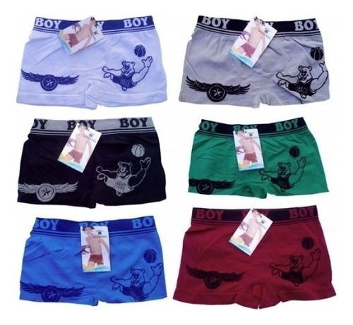 Kit 12 Cuecas Boxer Infantil Juvenil Microfibra 0 A 12 Anos