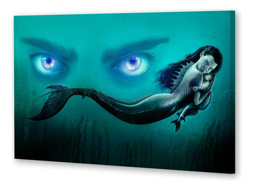 Cuadro 16x24cm Sirena Ojos Mirada Maravilla Seduccion