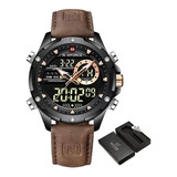 Relógio Naviforce 9208 Super Luxo Couro Original