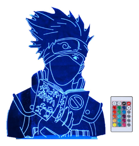 Lámpara Led 3d Naruto Anime Kakashi Hatake Touch 7colores