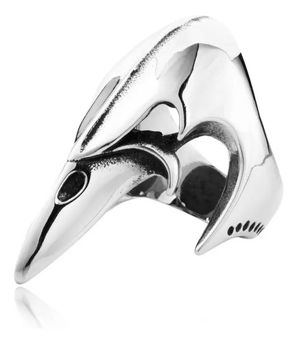 Anillo Hombre Cuervo Vikingo Craneo Odin Acero Inox A299