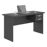 Escrivaninha Home Office Mesa Escritorio 2 Gavetas Linea 30 Cor Preto