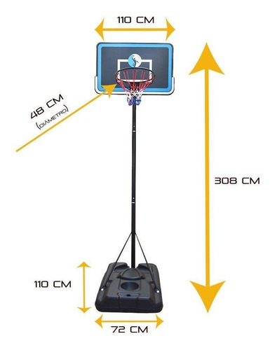 Cesta De Basquete Móvel De Aço Ahead Sports