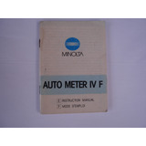 Manual Fotometro Auto Meter Iv  F  ( En Igles)