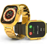 Smartwatch Ultra Gold Dourado 2 Pulseiras Masculino Feminino
