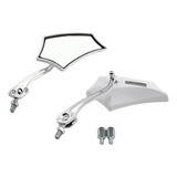 Espejos Retrovisores Blancos Para Moto Chopper Cruiser Stree