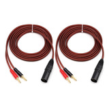 2 Cables De Altavoz Xlr A Banana, Xlr De 3 Pines Macho A Dob