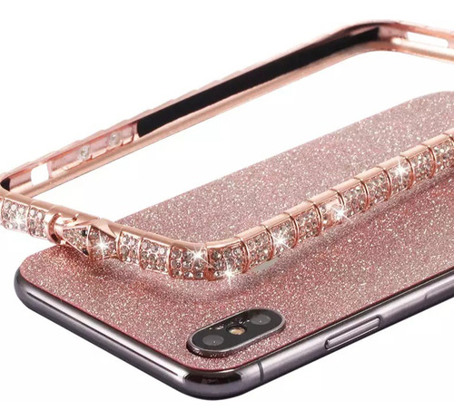 Marco Bumper Strass Para iPhone 12 11 Pro Max Xr Xs X 7 8 +