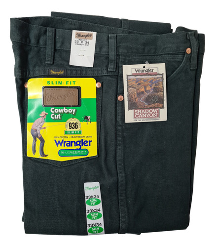 Pantalón Vaquero Wrangler Para Bota Original Color Verde