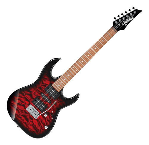 Guitarra Electrica Ibanez Grx70qatrb Transparent Red 