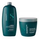 Shampoo Y Máscara Alfaparf Semi Di Lino Reparative Litro