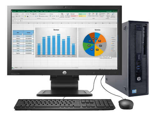  Computadora Hp 600 G1 Sff Core I5  4ta 8gb Monitor 22 Wifi + Grafica