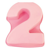 Forma Silicone Para Bolo Em Formato De Números -mêsversario Cor Rosa-2