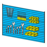 Panel Perforado Porta Herramientas 1,5mtsx94cm. Fbla01507 Color Azul