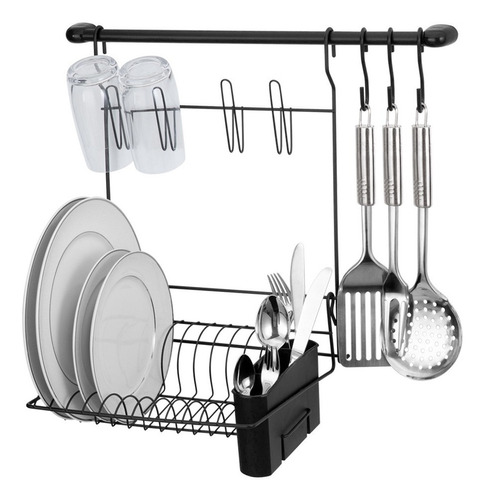 Cook Home 8 Black Cozinha Suspensa Escorredor Louça 