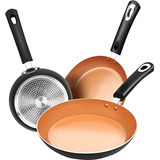 Nonstick Frying Pan Set - 3 Piece Induction Bottom - 8 ...