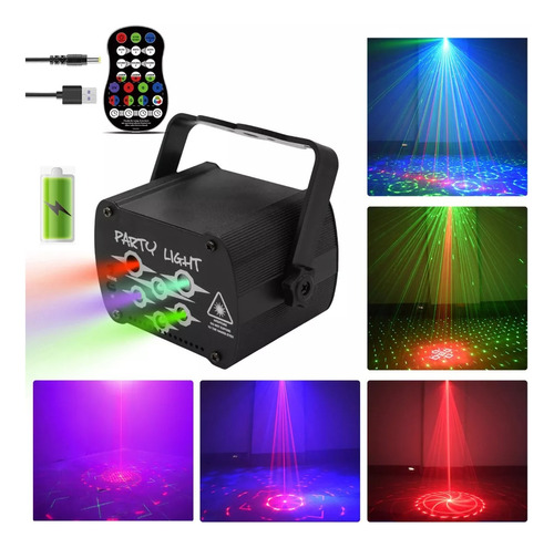 Luces Fiesta Laser Dj Recargable Estroboscopica Proyector