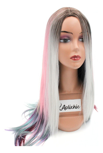 Peruca Wig Longa Premium Levement Fibra Identica Com Franjia