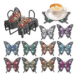 10pcs Diy Mariposa Diamond Art Posavasos