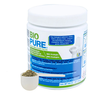 Destapacaños En Polvo 250g Limpiador De Drenajes - Biopure | MercadoLibre