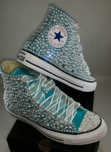 Tenis Converse Decorados Para Niña Novia Boda Quinceañera Xv