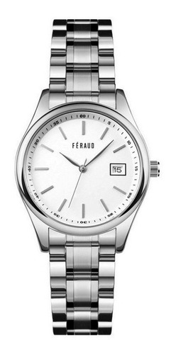 Reloj Feraud Mujer Acero Plateado Calendario Clasic F5556lsl