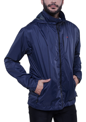 Campera Montagne Hombre Rompeviento Impermeable Capucha