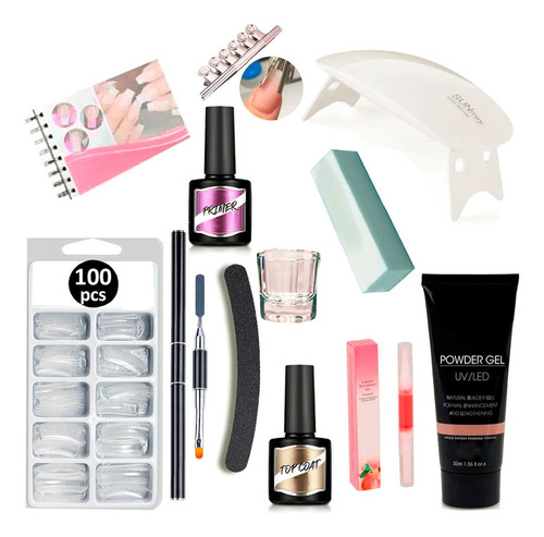 Kit Unha Gel Poligel Polygel Unhas Molde F1 Completo