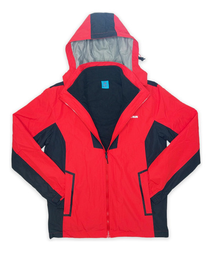 Campera I-run Rompeviento Desmontable Reversible Hombre