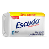 Jabón En Barra Escudo Antibacterial Blanco 5 Pz De 110 Gr