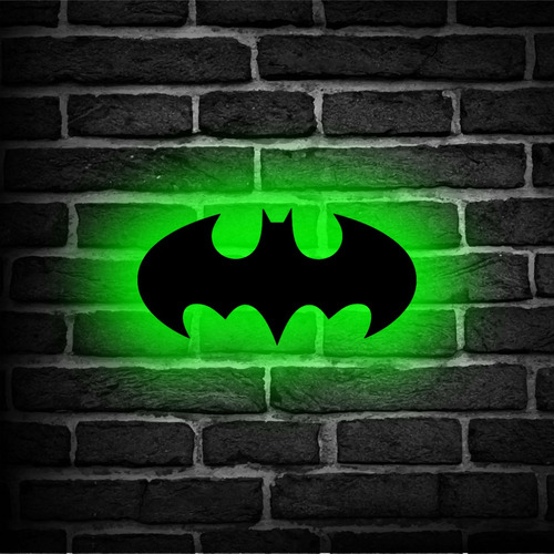 Velador Cuadro Batman Logo Led Retroiluminado