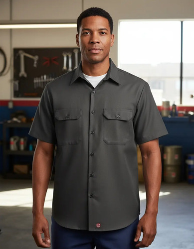 Red Kap Sy60 Camisa Trabajo Manga Corta Ripstop Resistente