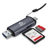 Adaptador Lector De Tarjetas De Memoria Usb C Micro Sd Usb2.