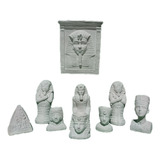 Pack Lot Box Figuras De Yeso Para Pintar Egipcios 9pcs.