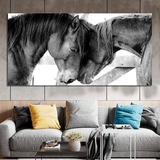 Cuadro Decorativo Animales Caballos Enamorados (120x60cm)