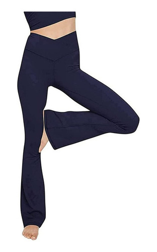 Pantalones De Yoga Acampanados Para Mujer Cintura Alta Negra