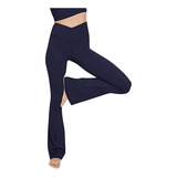 Pantalones De Yoga Acampanados Para Mujer Cintura Alta Negra