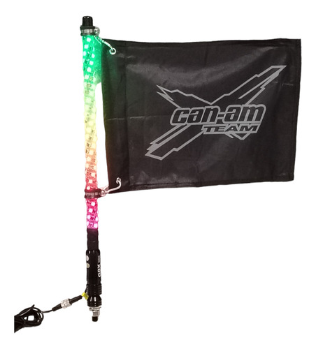 Antena Led Rgb 60 Cm Bandera Can Am Negra Atv Cuatrimoto X3 