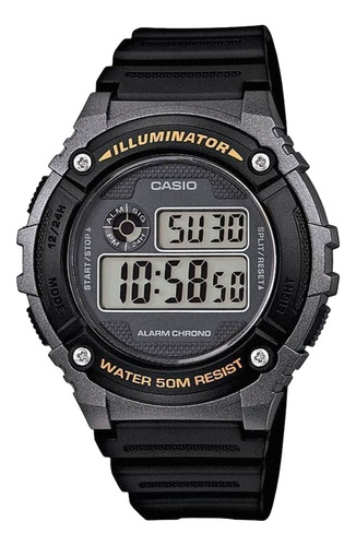 Relógio Casio Masculino Digital Preto W-216h-1bvdf