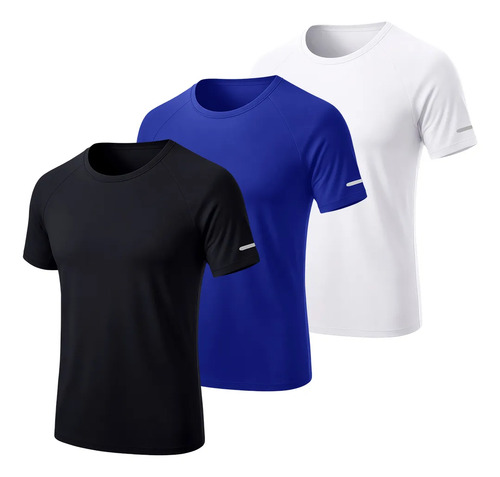 Pack De 3 Camisetas Deportivas De Manga Corta Para Hombre