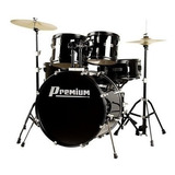 Bateria Acústica Premium Dx722 Bumbo 22 Iniciante Bk Preto