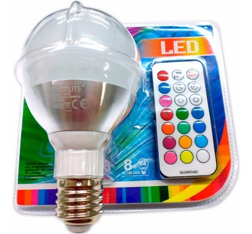 Bombillo Globo Led De Colores Con Control Remoto